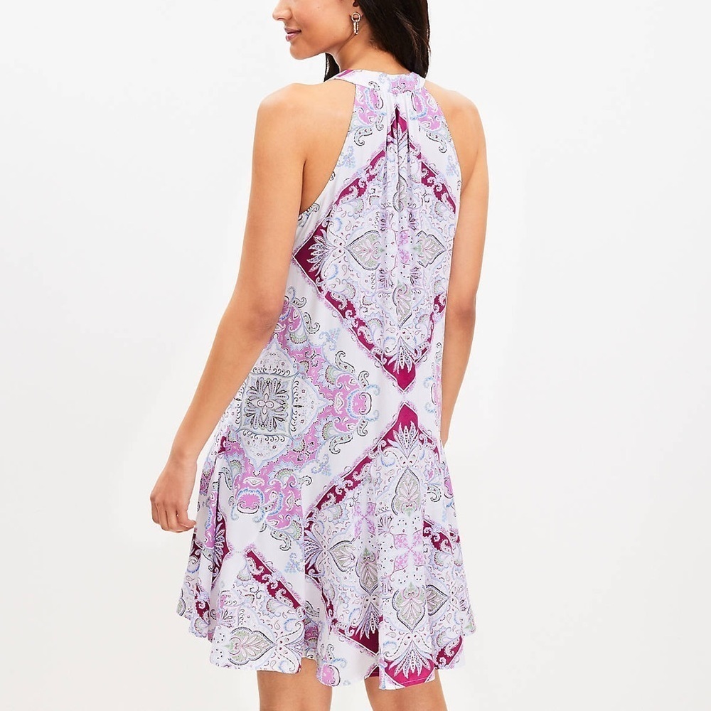 LOFT Geo Godet Halter Swing Dress Brand New With Tags Size XS - Picture 8 of 8
